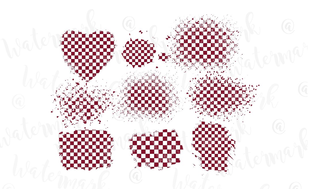 Crimson Checker Bleach Patch Splat Background Bundle Sublimation Design ...
