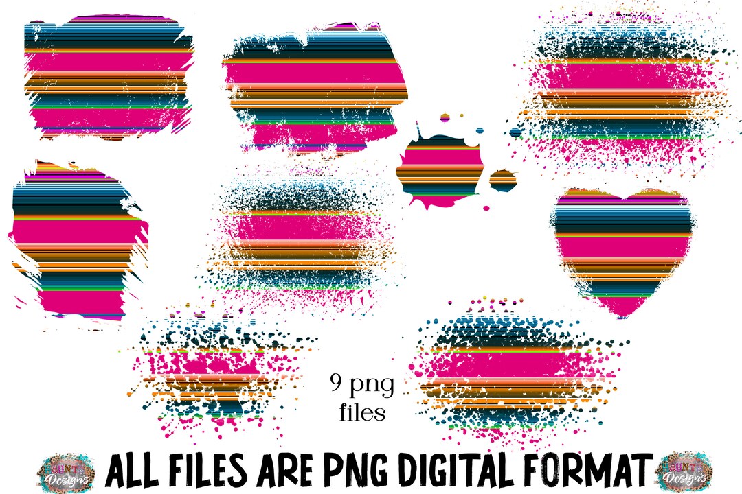 Serape Bleach Patch Splat Background Bundle Sublimation Design PNG ...