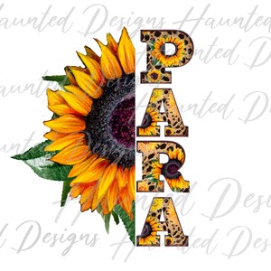 Para Pro Sunflower Design Sublimation Instant Digital Download PNG Clipart Craft DTF