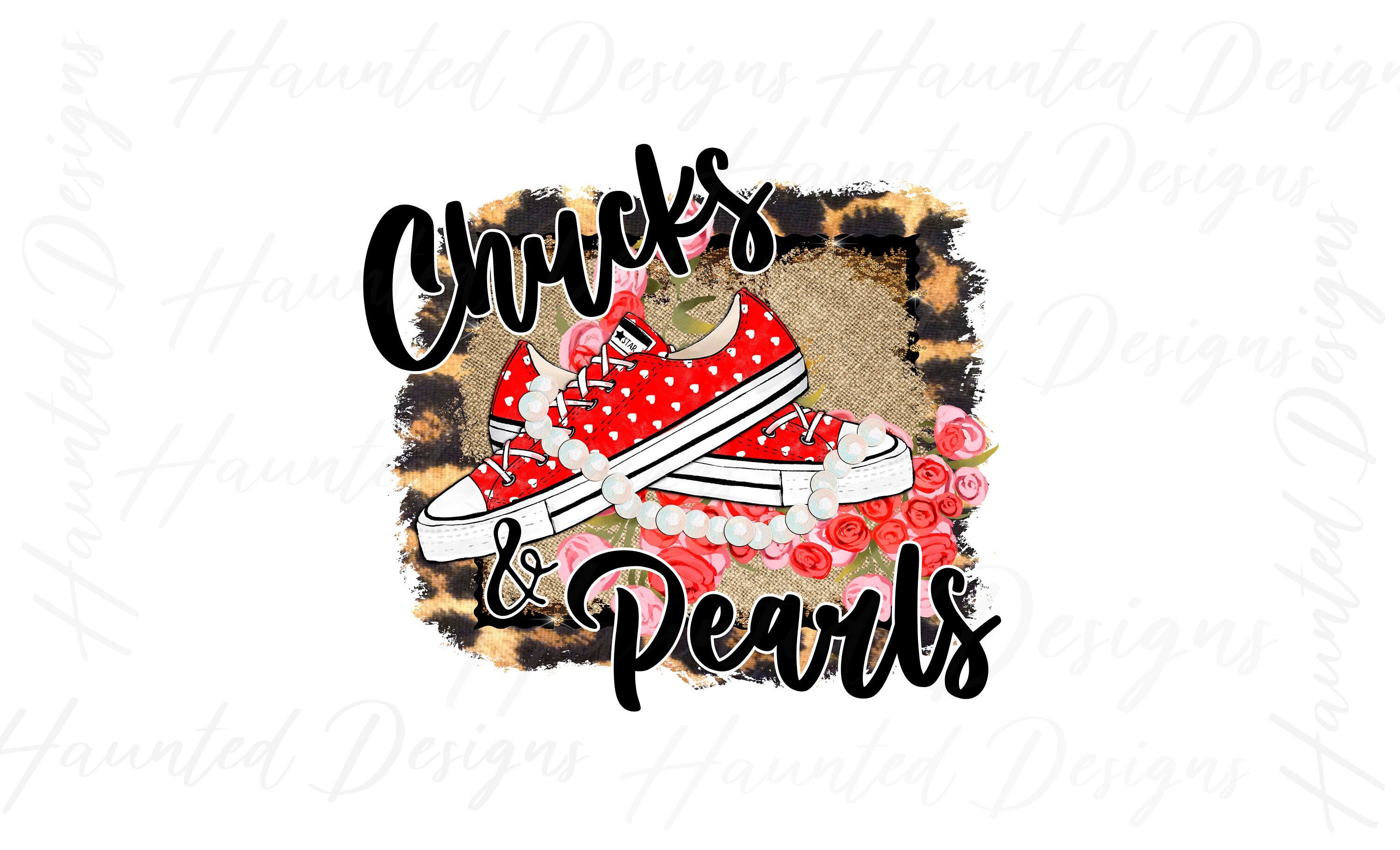 Chucks and Pearls PNG Graphic Clip Art Digital Download DTF Etsy