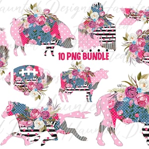 HUGE Clip Art Design Bundle Distressed Floral Patchwork Shabby Farm Corrugated Metal bundle PNG, Instant Digital Download