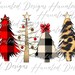 Wild Christmas Tree Leopard Marquee Buffalo Plaid Sublimation Design PNG Clipart Graphic, Digital Download DTF