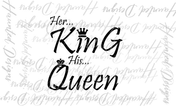 Clip Art Her King and His Queen  PNG Digital Download Graphic