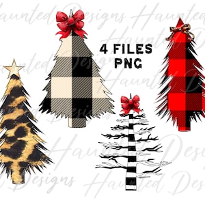 Kerstboombundel Luipaardstreep buffel geruite sublimatie ontwerp PNG Clipart Craft, digitale download DTF