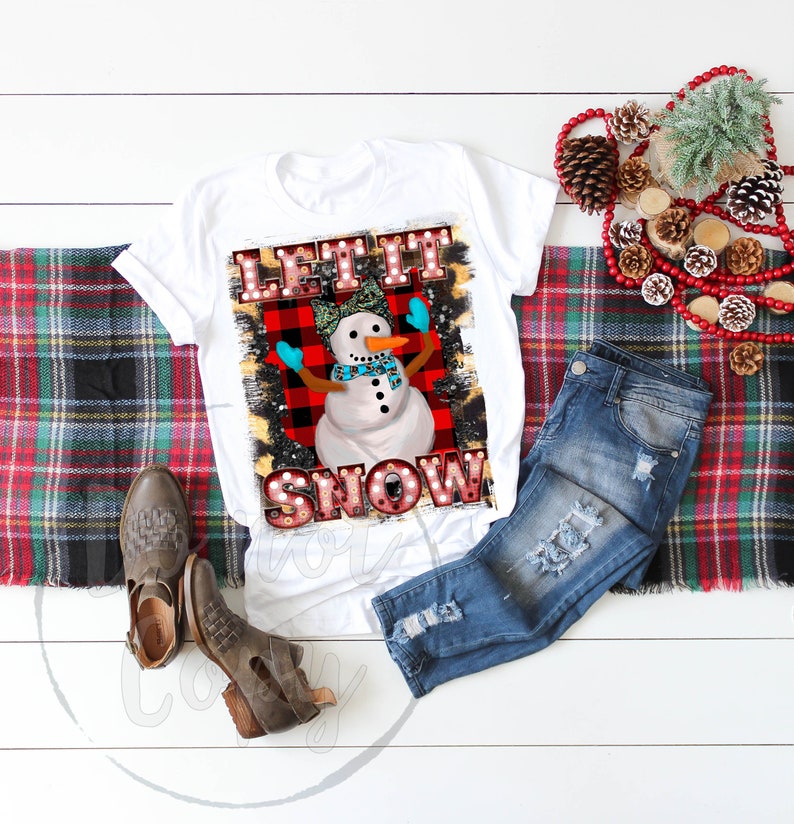 Download Christmas Hand Drawn Snowman Let it Snow Sublimation ...