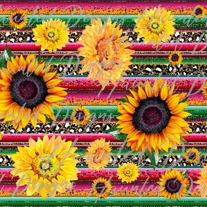 Serape Sunflower Background Sublimation Design Digital Paper JPEG Clipart Craft, Digital Download
