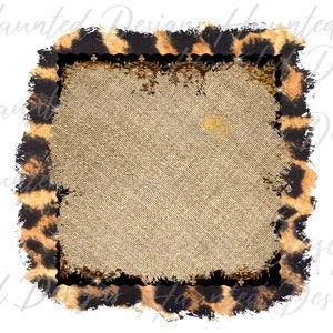 Logo Frame Background Trashy Watercolor Cheetah Sublimation Design PNG Clipart Craft, Digital Download