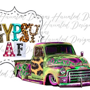 Camion rouillé Gypsy AF Cheetah PNG, artisanat, clipart, téléchargement numérique DTF