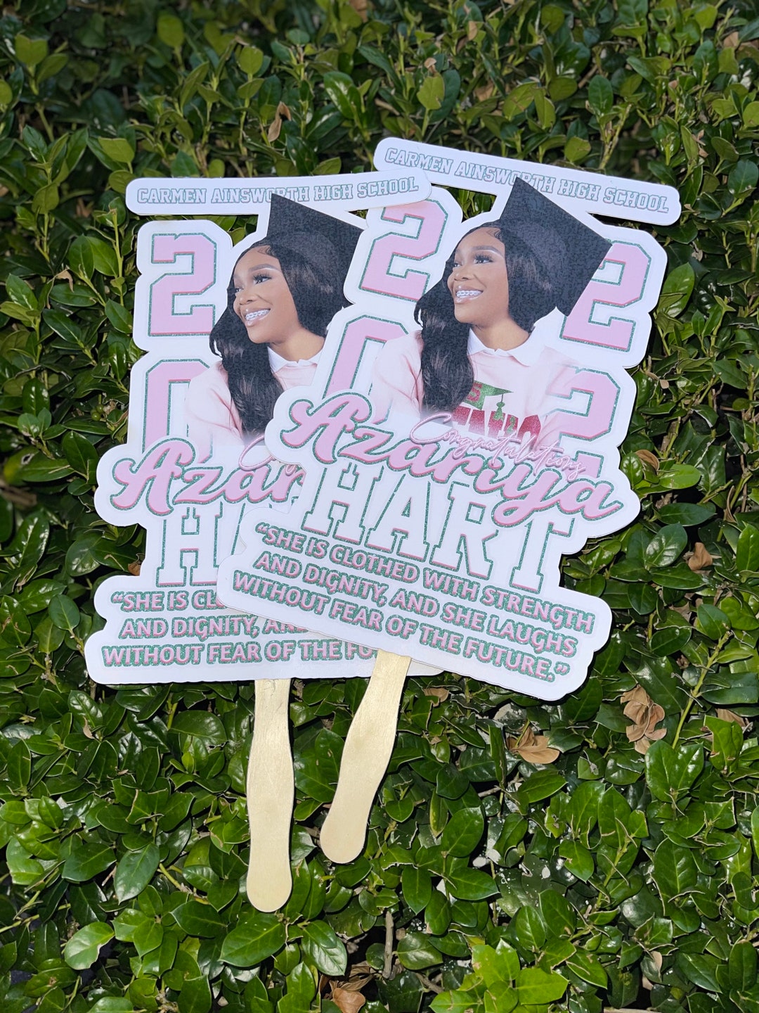 Custom Hand-held Graduation Fans | Graduation Fans| Gradfans| Head on a ...