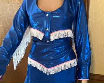 Set gonna-pantalone con bottoni automatici in perla, vestito da cowgirl personalizzabile
