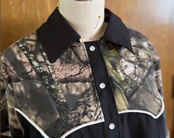 Camo Pearl Snap Dress, western mossy oak real tree dress