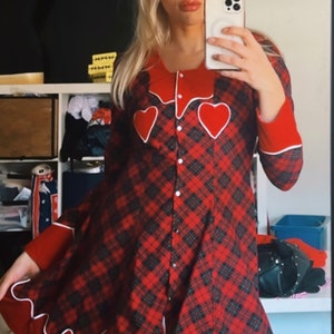 Mama’s Holly Dolly Christmas Dress, Pearl Snap Dress