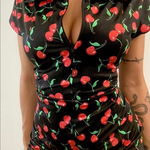 Cherry Bomb Playsuit Romper - Retro Style