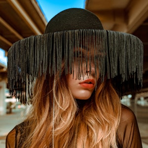 Outlaw Chandelier Hat Fringe Cowboy Hat Customizable Color image 1