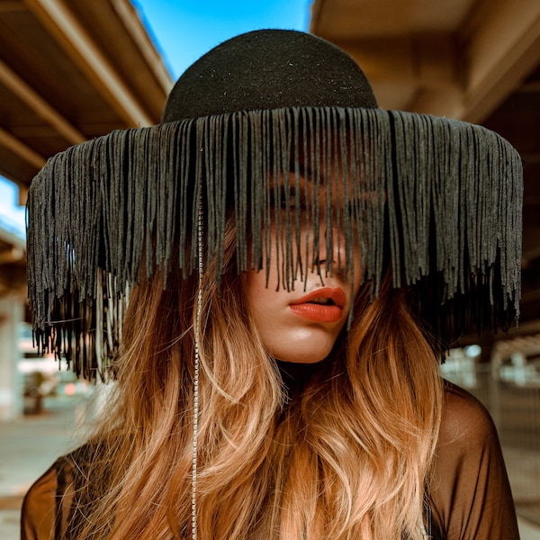 Outlaw Chandelier Hat - Fringe Cowboy Hat Customizable Color