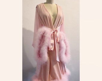 Vestido de maternidad cruzado - Vestido retro glam con marabú - Personalizable en color