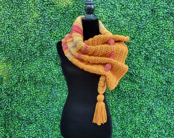 Keyhole Scarf with Tassel-Cinnamon