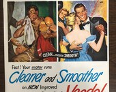 Veedol Motor Oil 1950s , Original Magazine Print Ad, Advertisemen 1034