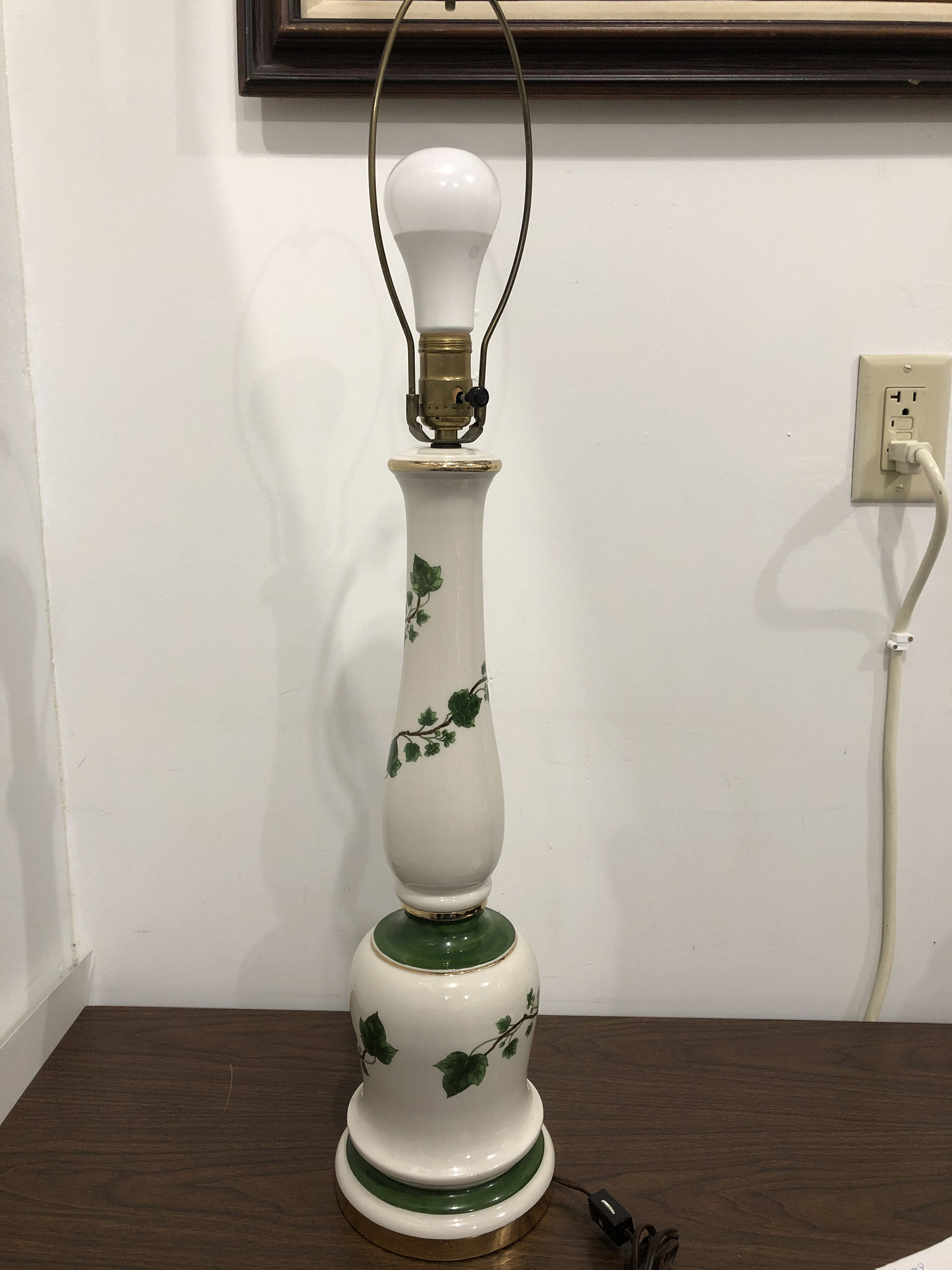 Vintage Ceramic Table Lamp Hand Painted 1970s. Etsy