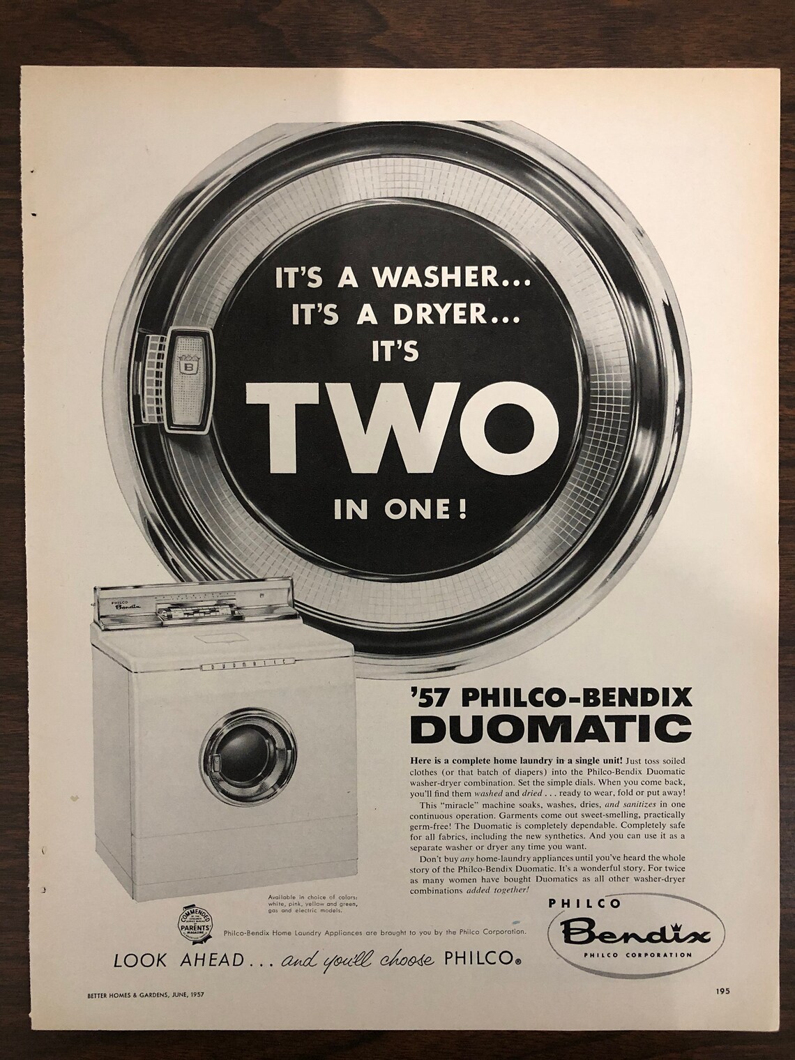 Bendix Automatic Washer and Dryer 1950s Original Magazine Etsy