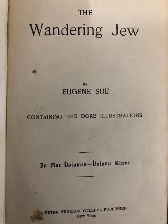 Antikes Buch Der Wandernde Jude Von Eugene Sue Band Drei Etsy