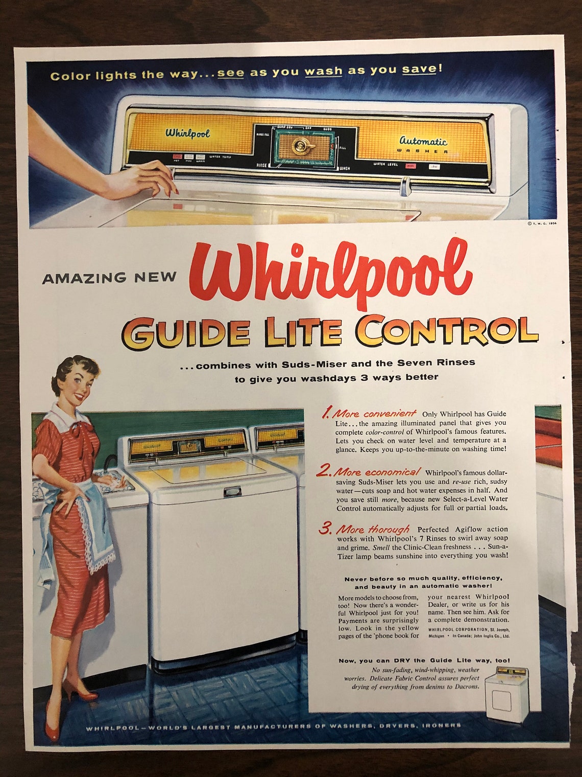 Whirlpool RCA Automatic Washer and Dryer 1950s Original Etsy
