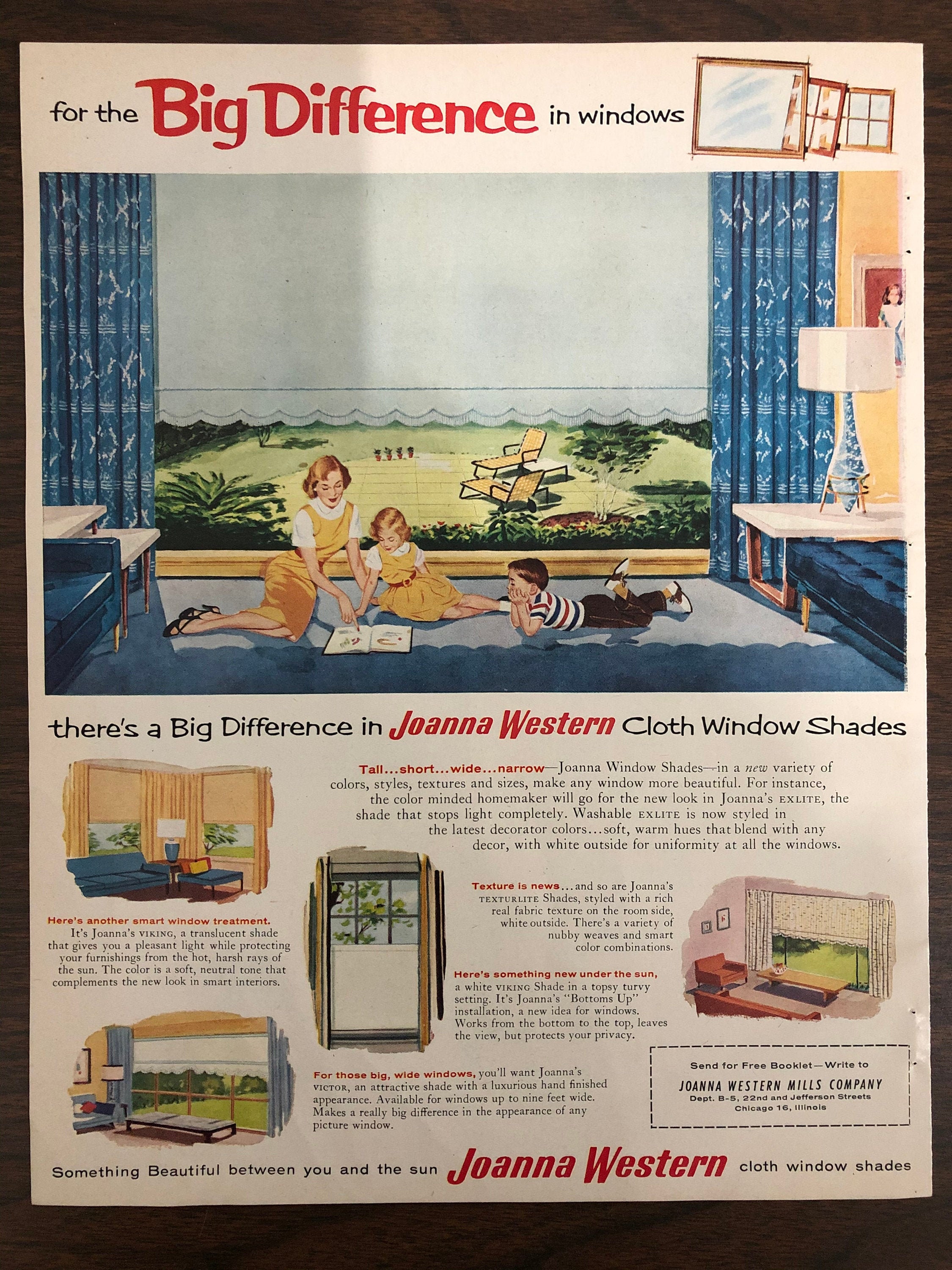 Joanna Western Cloth Window Shades 1950s Original Magazine Etsy Espana