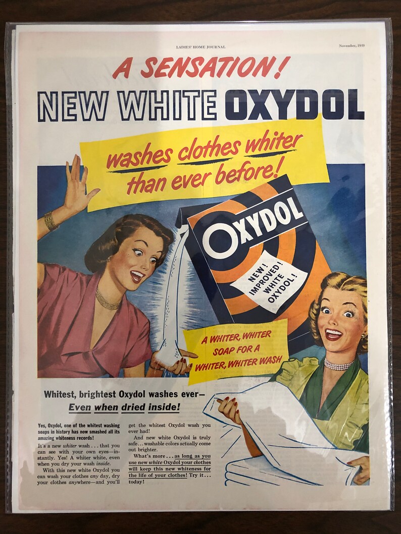 Oxydol Soap 1950s Original Magazine Print Ad Advertisemen 2 | Etsy