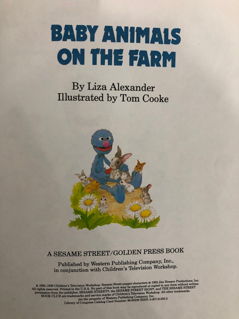 Antique Book Baby Animals on the Farm Sesame Street Book Club Etsy