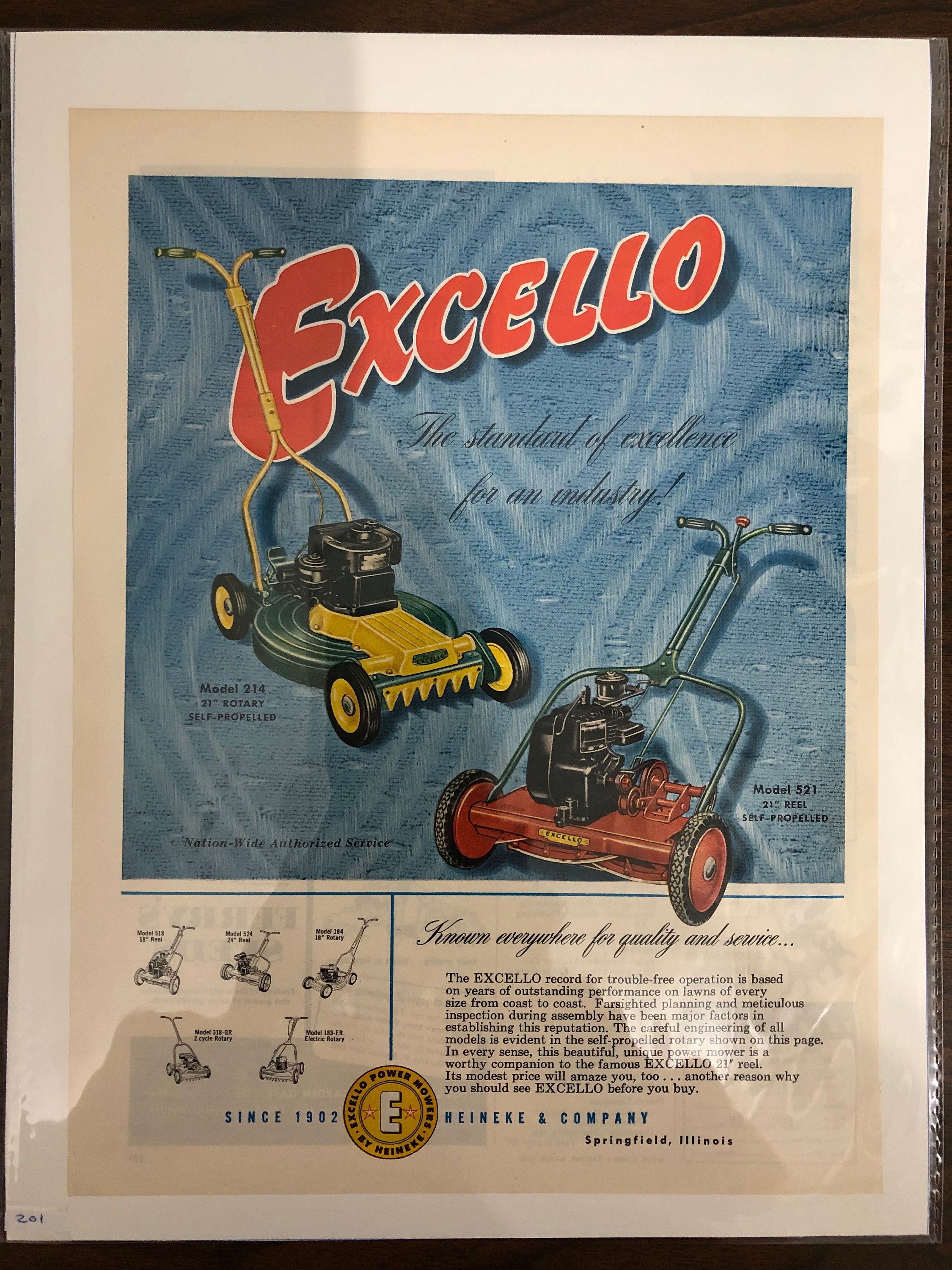 Excello Homko Power Mower 1950s Original Magazine Print Ad Etsy España