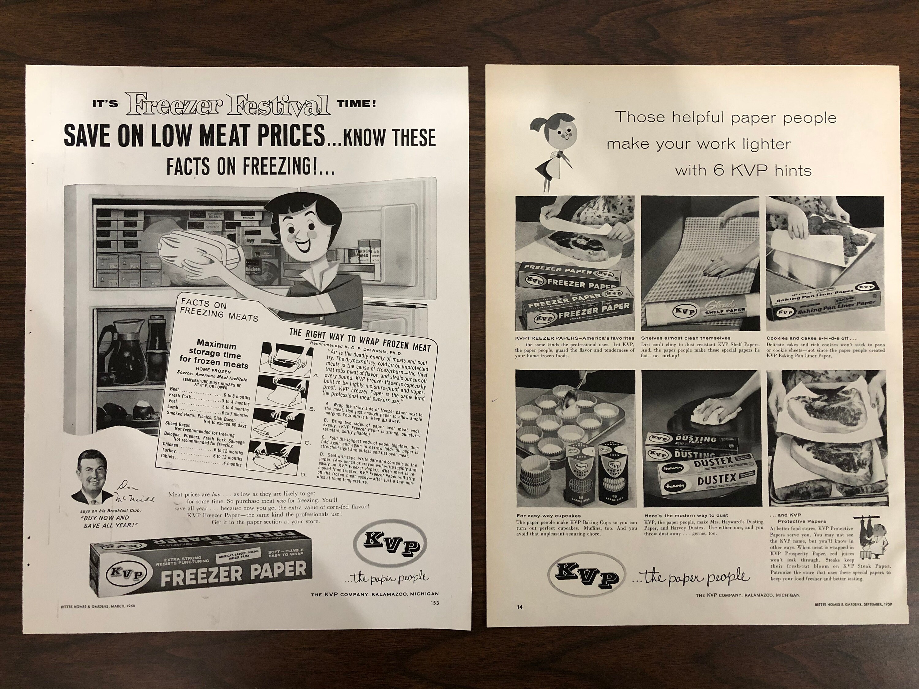 KVP Freezer Paper 1950s Original Magazine Print Ad - Etsy
