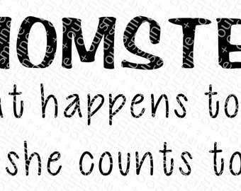 May include: Black and white text graphic that reads "MOMSTER: what happens to mom after she counts to three..."