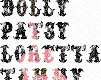 Dolly patsy loretta tammy reba sublimation waterslide image downloadable, PNG, JPG, cute country design, country image, guitar image
