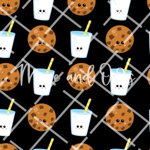Milk and Cookies Seamless Pattern