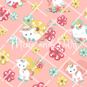Cute Unicorns Seamless Pattern
