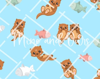 Leuke Otters Naadloos Patroon