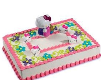 Items Similar To Hello Kitty Cake Topper Edible 3d With 25 Roses