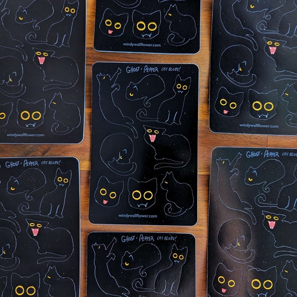 Catblob Void Black Cat Sticker Sheet