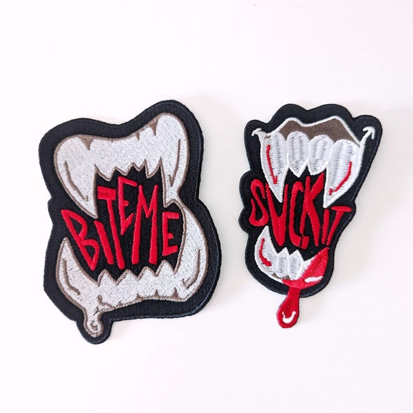 Suck it & Bite Me Large Iron On Patches