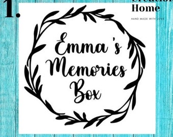 Personalised Memories, tool, craft storage box Vinyl labels