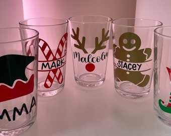 Personalised Christmas Glass/Cup Vinyl Labels add to your own