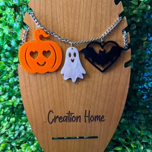 Halloween Pendant Acrylic Necklace -Ghost- Pumpkin-Bat