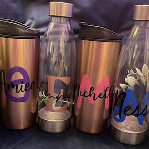 Etiquetas de vinil para xícaras de café com nomes de letras personalizadas