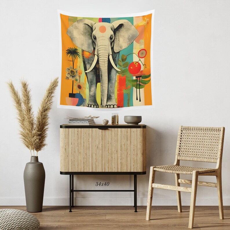 Boho Elephant Tapestry Wall Hanging Retro Home Decor Safari Nursery