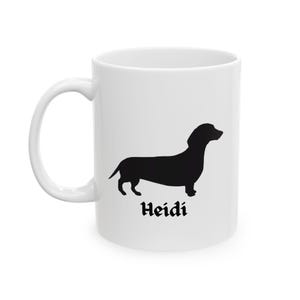 Personalized Dachshund Silhouette Mug: Custom Dog Lover Gift