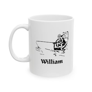 Fishing Mug, Personalized Fishing Mug Fishing Gift, Nautical Maritime Decor Coffee Tea Mug