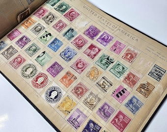 Stamp Album 1890s–1940s | 1935 Whitman Postage Collector Book w/ US & Canadian Stamps