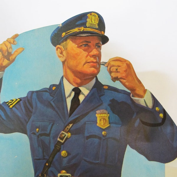 Mid Century Police Officer Poster - 1960s Police Art