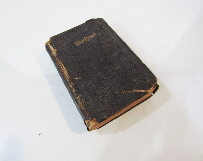 Antique Catholic Holy Bible Small Leather Bible W/ Folding Cover Etsy