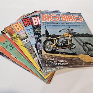 BIG BIKE Magazine 1970 1971 1973 - For the Custom Bike Enthusiast - 9 magazines total [Very Good]